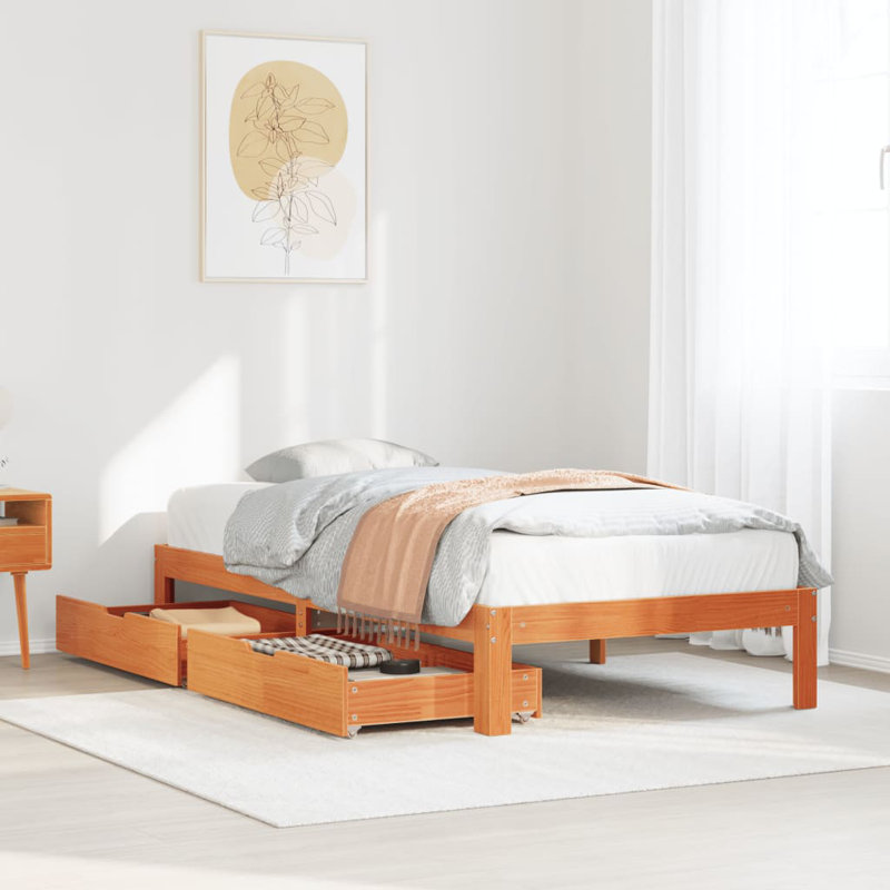 Storage Bed, Wax Brown, 100 x 200cm