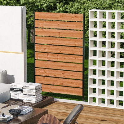 Paravent de terrasse en cèdre à panneau simple avec piquets Frances