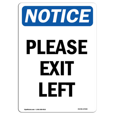 Please Exit Left Sign