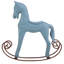 Décoration de table-cadeau pour enfant à bascule en bois faite à la main (bleu clair)