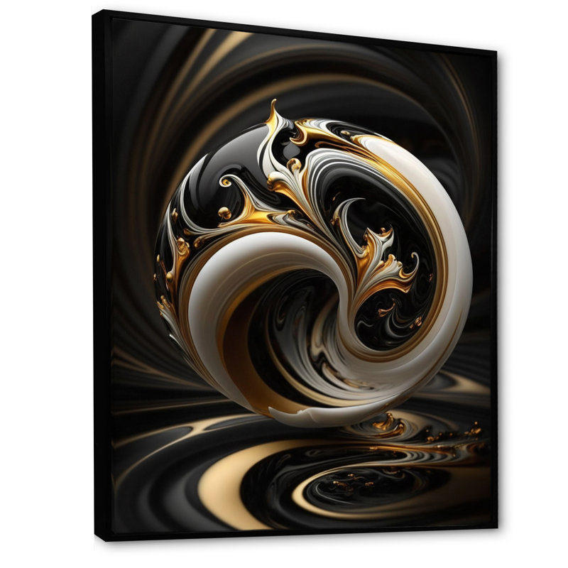 Liquide blanc vitrail IV - reproduction sur toile, H 32 po x l 24 po x P 1 po, Toile avec cadre flottant noir