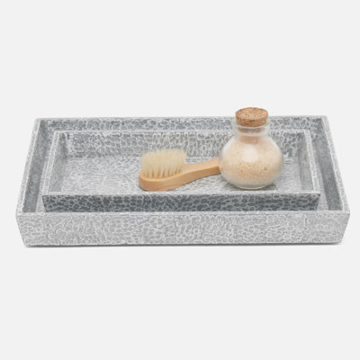 CALLAS, Gold/White, Nested Trays, Rectangular Tapered, Lacquered Eggshell, S/2.