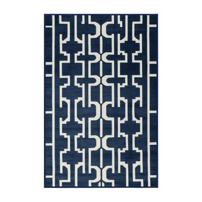 Machine Washable Trellis Gray Area Rug