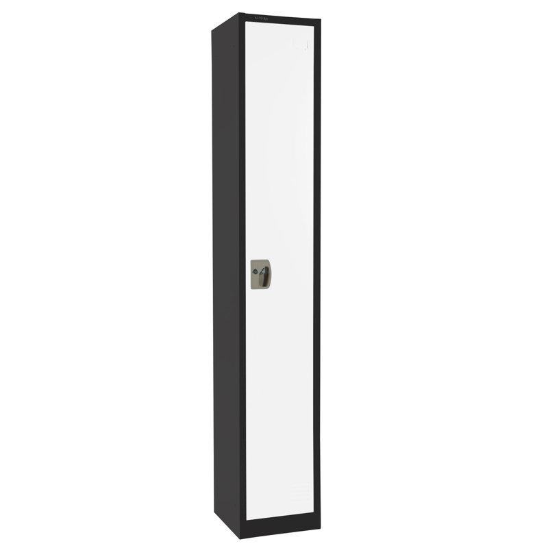 Black and White Steel Office Storage Locker with Adjustable Shelving