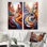 Ensemble de 2 reproductions d'art sur toile