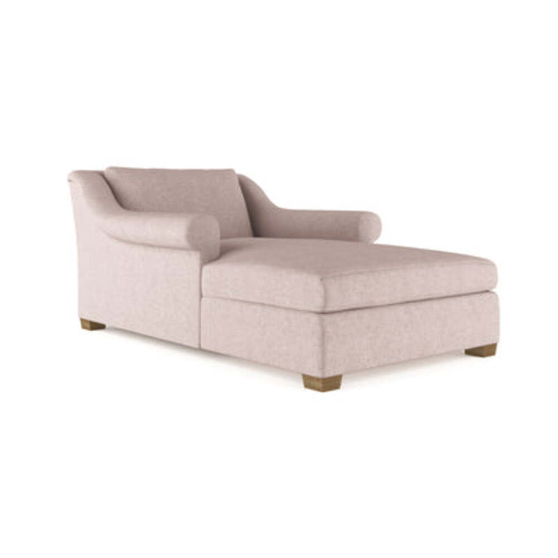 Thompson Chaise Lounge, Plush Velvet Blue Print, Weathered