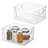 iDesign Stackable Open-Front Storage Bins with Handles for Kitchen and Pantry - Set of 2 - Clear