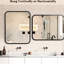 Miroir de salle de bain noir 40 po x 32 po - Meuble-lavabo rectangulaire pour lavabo et chambre à coucher avec coin rond incassable, antirouille, réfléchissant, facile à installer en corrosion