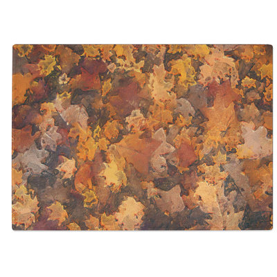 Glass Fallen Leaves in Abstract Chopping Board