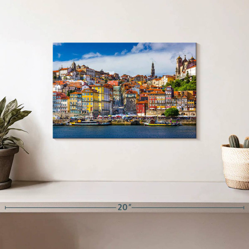 Maisons colorées de Porto, H 8 po x l 12 po
