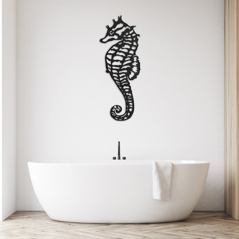 Handmade Wall Decor on ACM, Black, 32" H x 12.3" W x 0.25" D