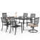 7 Pcs Outdoor Dining Sets With 6 Dining Chairs & 1 Rectangular Metal Table