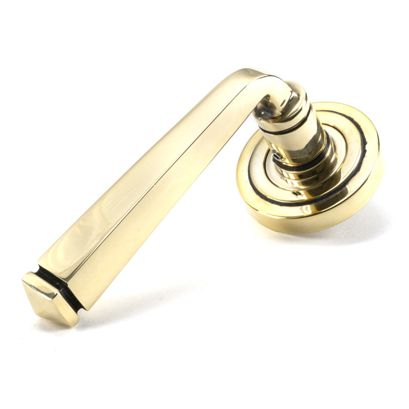 Avon Latch Right Hand Door Handle, Aged Brass