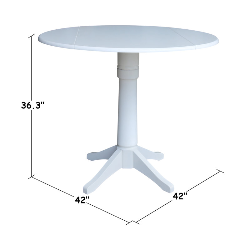 Sturges Extendable Round Solid Wood Dining Table, White