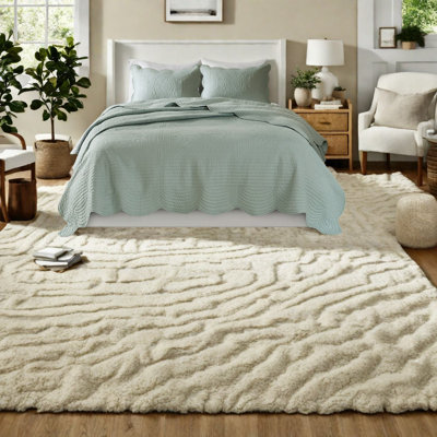 Ensemble de literie réversible festonné, style maison de campagne en microfibre, confort toutes saisons