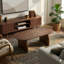 Table basse 47,24 po ovale avec placage en noyer
