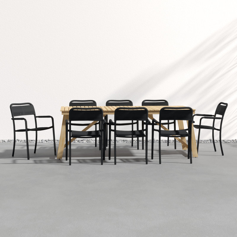 Ensemble de salle à manger rectangulaire pour 8 personnes Anautica