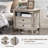 Rushville Farmhouse 2 - Drawers Nightstand with Charging Station, Tall Rustic Wood Square End Table with Open Shelf-95008836