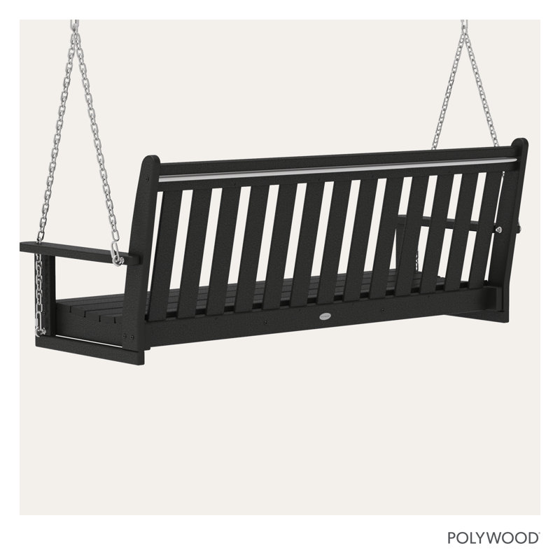 POLYWOOD Vineyard 60.5" Porch Swing, Black