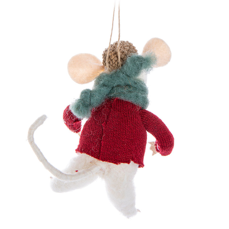 Ornement suspendu souris en chandail