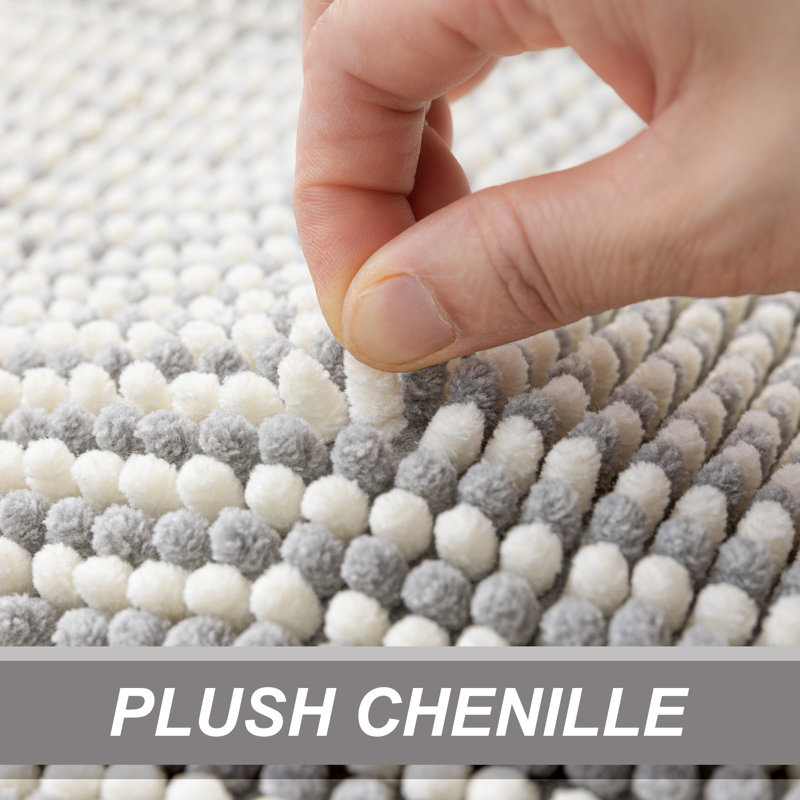 Tapis pour salle de bain en chenille douce Zager, Gris clair, L 32 po x l 20 po