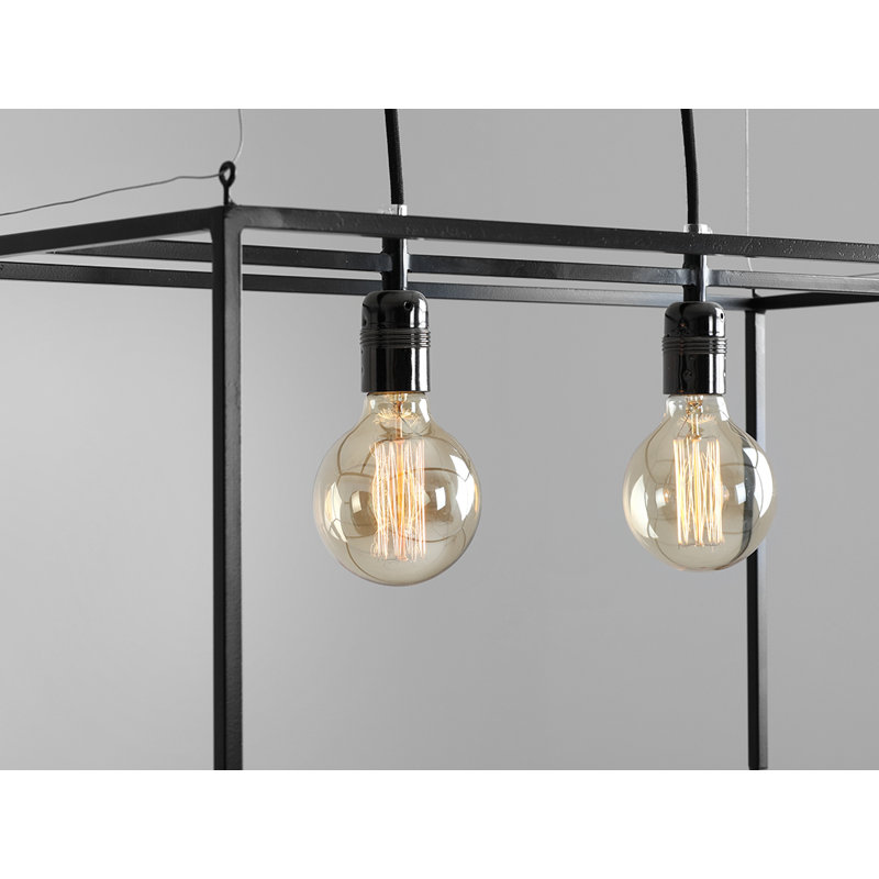 Alvaro 2 - Light White Square/Rectangle Pendant, Black