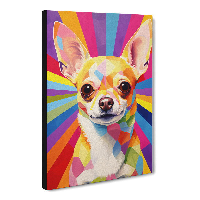 Chihuahua Colour Field - Print on Canvas, 76cm H x 50cm W x 3cm D