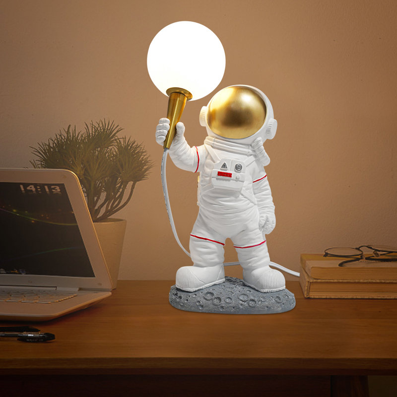 Lampe de table astronaute, ampoule G9, lampe de bureau lune, lumière chaude 3000K, veilleuse pour chambre, salle de jeux et chambre d'enfant