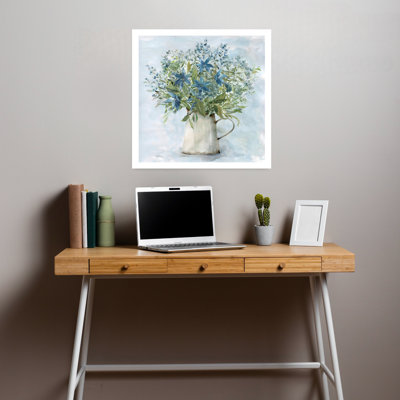 Arrayed In Blue II Delicate Elegant Peaceful Nature Flower Wall Art