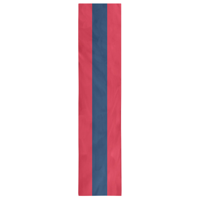 Miami Basketball Table Runner, 90" L x 16" W, Poly Twill, Red/Navy Blue/Red