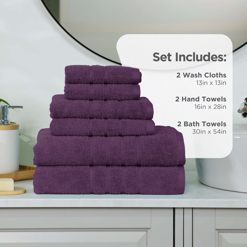 Ensemble de serviettes 6 pièces Martex Ultimate, Mauve foncé