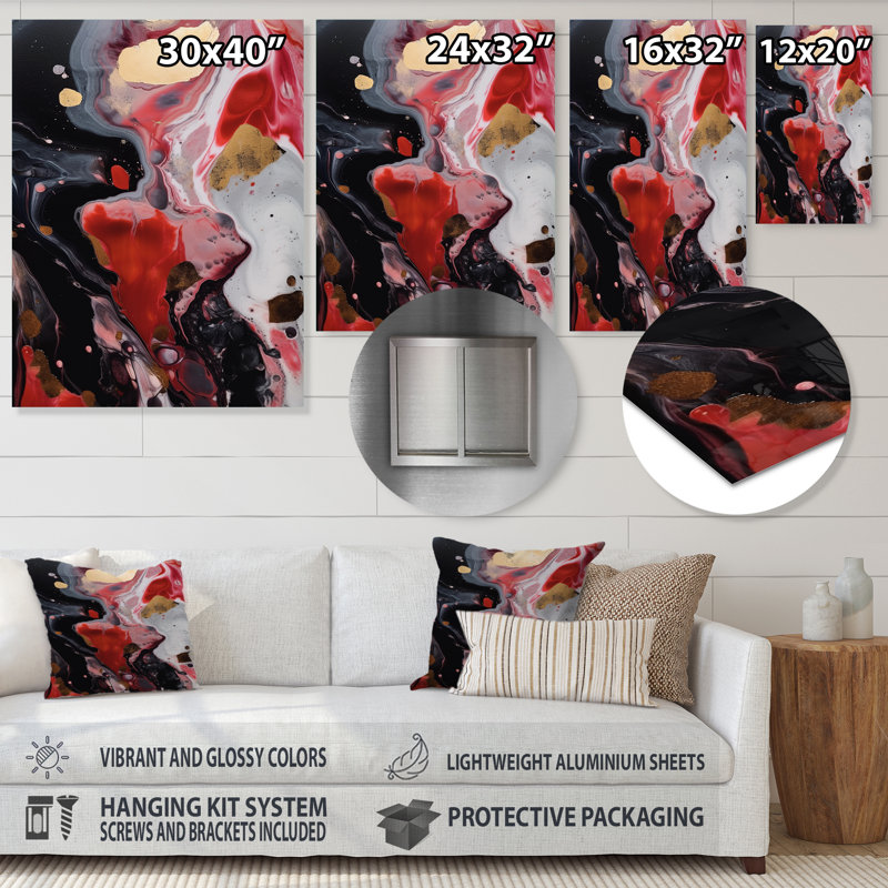 Gautea Glam Abstract Wall Decor on Metal, 32" H x 24" W x 1" D