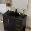 Comptoir de meuble-lavabo simple 36 po en résine intégrée noire avec robinet en alliage de zinc et bonde escamotable en laiton massif