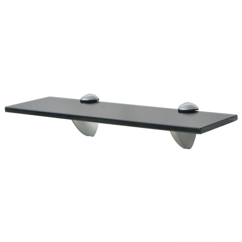 Glass Floating Shelf, Black, 0.8cm H x 30cm W x 10cm D