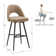 Etna Swivel Upholstered Counter Stool with Metal Frame