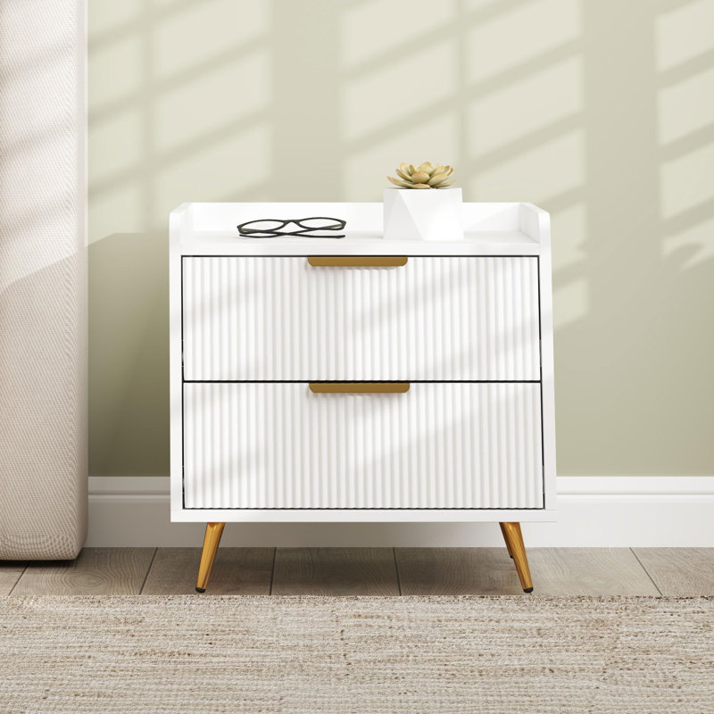 50cm W Bedside Table, White