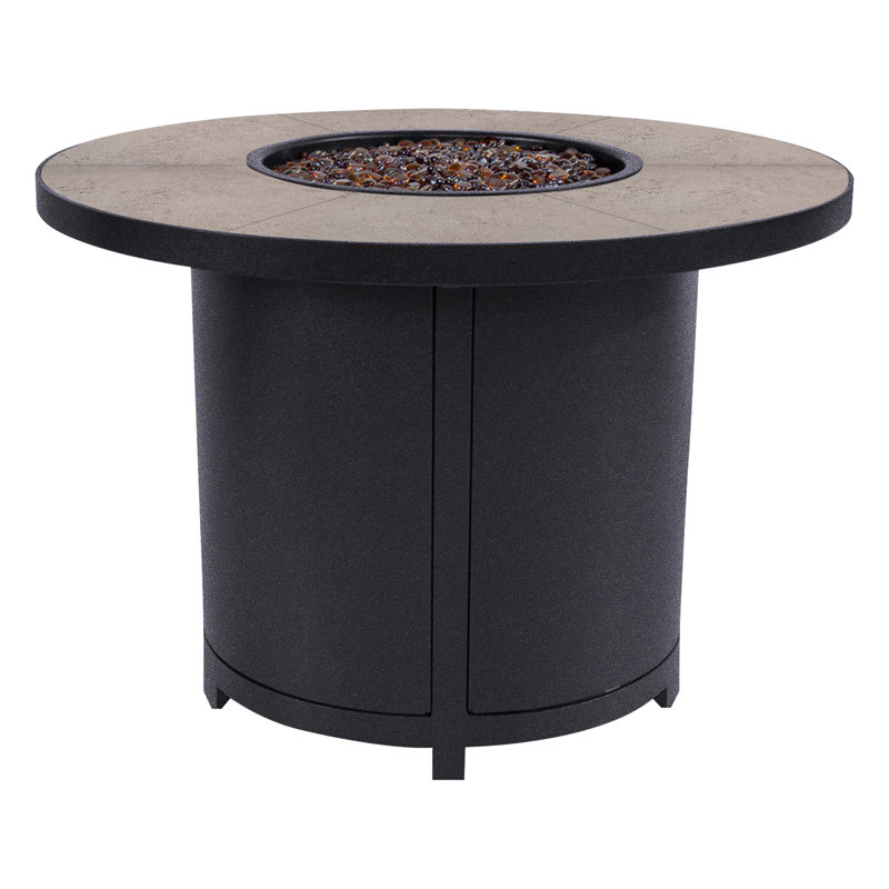 Capri Iron Outdoor Fire Pit Table, 24" H x 36" W x 36" D, Summit Gray, Graphite