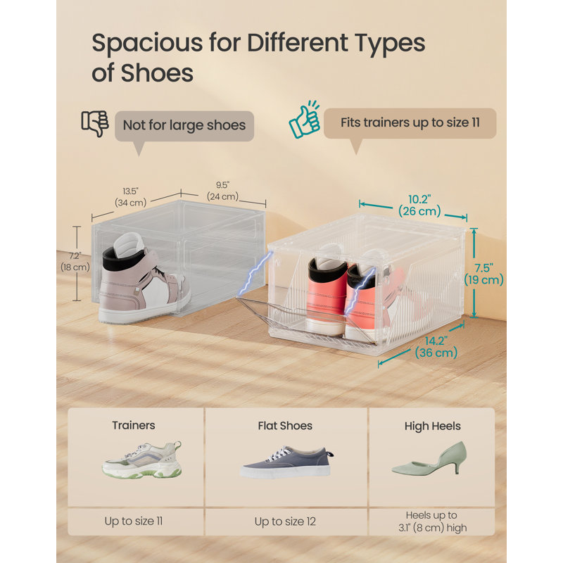 6 Pair Stackable Shoe Storage Box