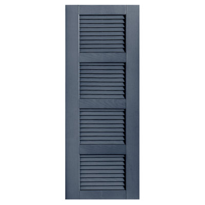 Straight Top Full-style Open Louver Shutters Pair