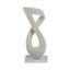 Statue moderne en résine torsadée à quartz avec base en verre - blanc 19 po
