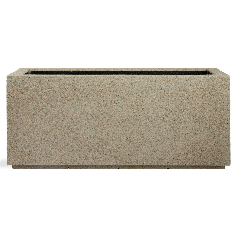 Milan Tall Polymer Box, 19"H x 46"W x 17"D, Sandstone Granite