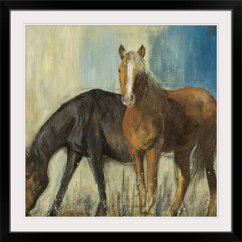 « ii » par pi studio, reproduction d’art Horses, H 30 po x l 30 po x P 1,5 po, Toile