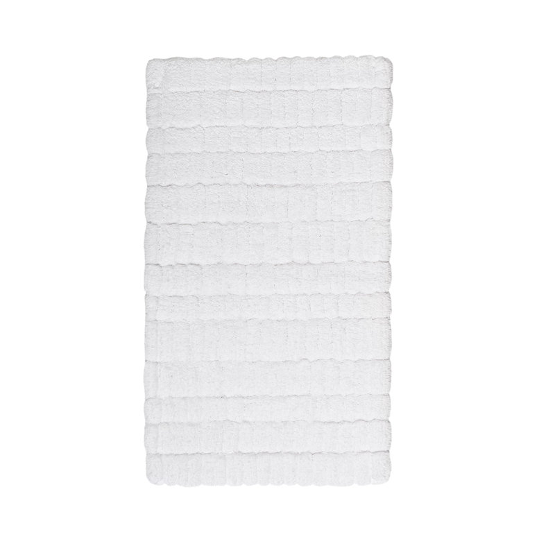 Patch Geometric Bath Rug, 24'' W x 39'' L, White