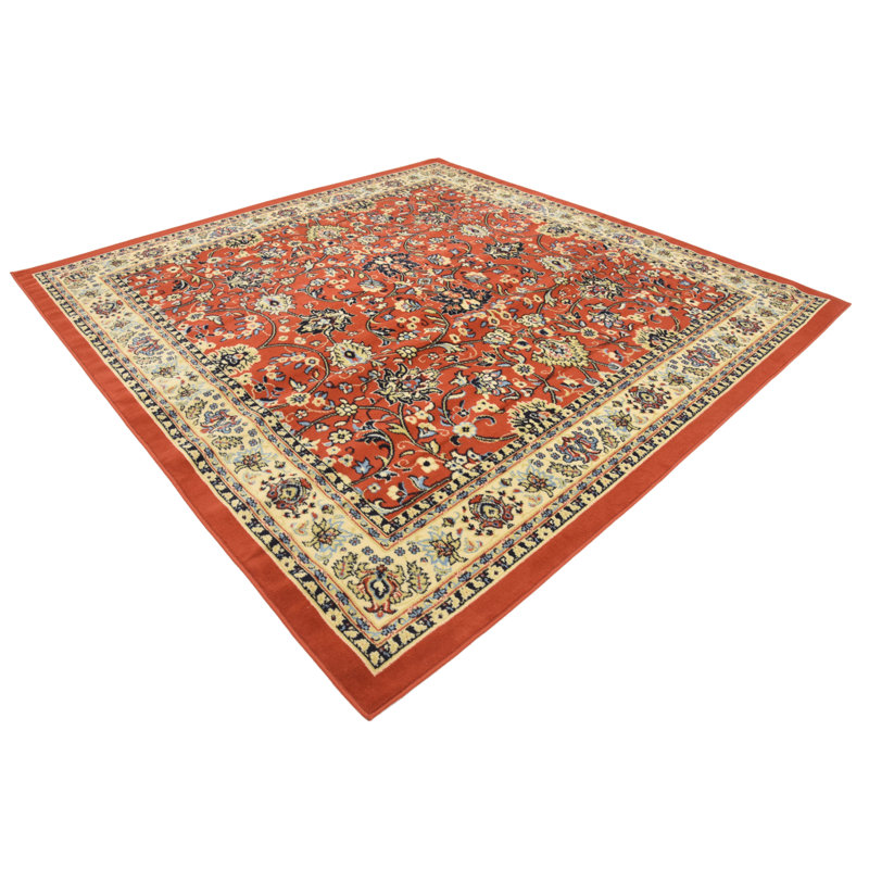Tapis bourgogne Bhatari, Square 8', Terracotta