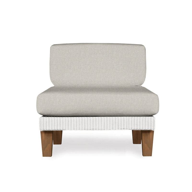 Catalina Outdoor Teak Lounge Chair, Demo Oatmeal, White