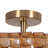 20" 6-Light Brushed Brass Double-Layer Amber Artistic Glass Unique / Statement Semi-Flush Mount For Living Room/Bedroom-1448330688