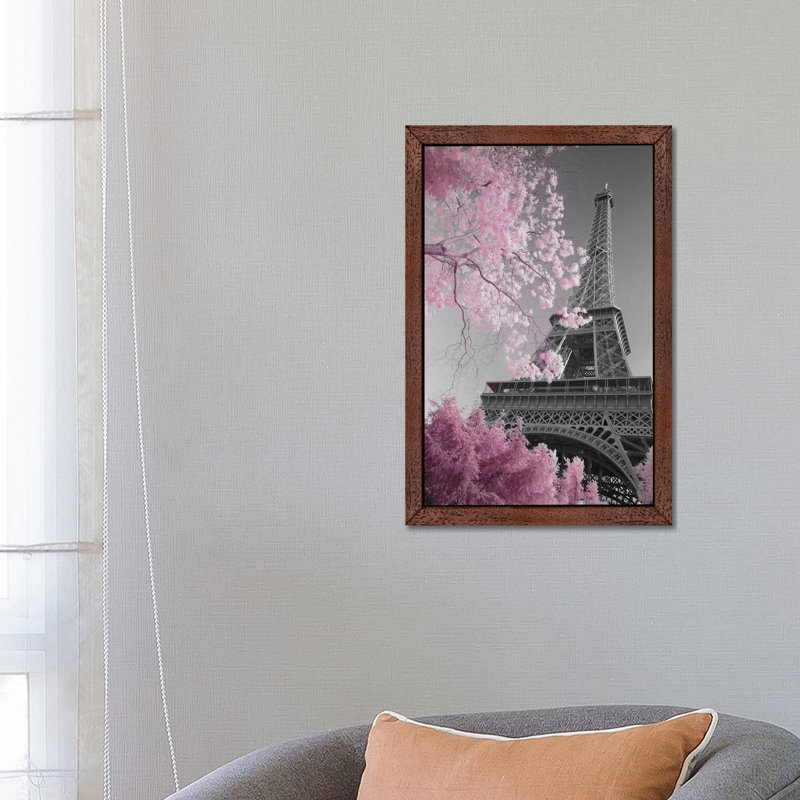 Paris Eiffel Tower XIII by David Clapp - Print on Canvas, 66.04 cm H x 45.72 cm W, Brown Framed