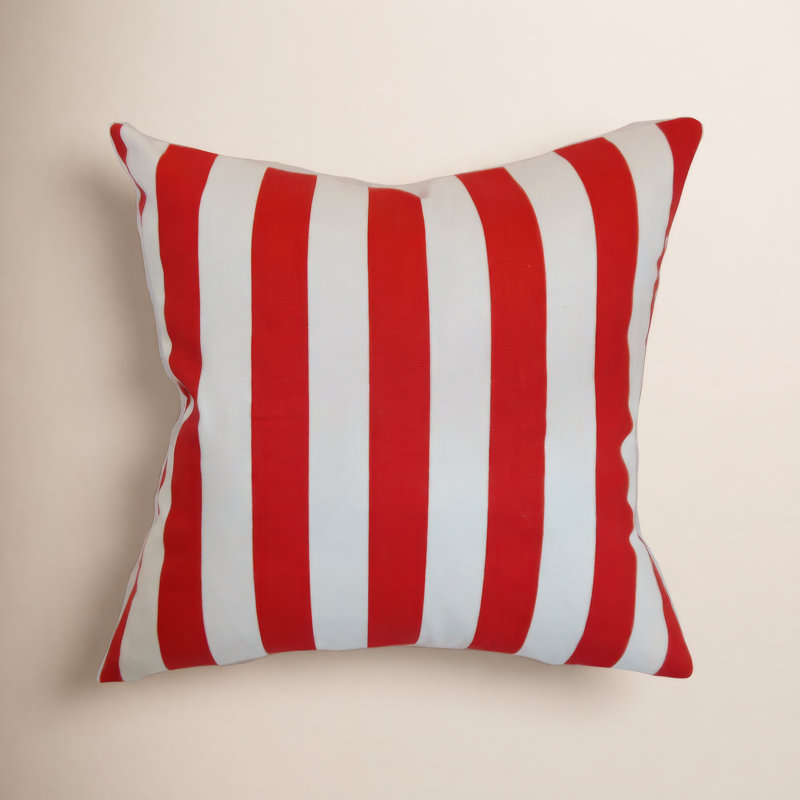 Striped Reversible Throw Pillow, Polyester, Black/White, 18" H x 18"  W