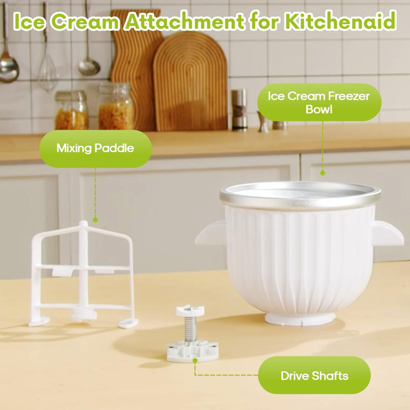 Accessoire de sorbetière Gvode, compatible avec KitchenAid®, bol étanche, sorbet / gelato / yogourt