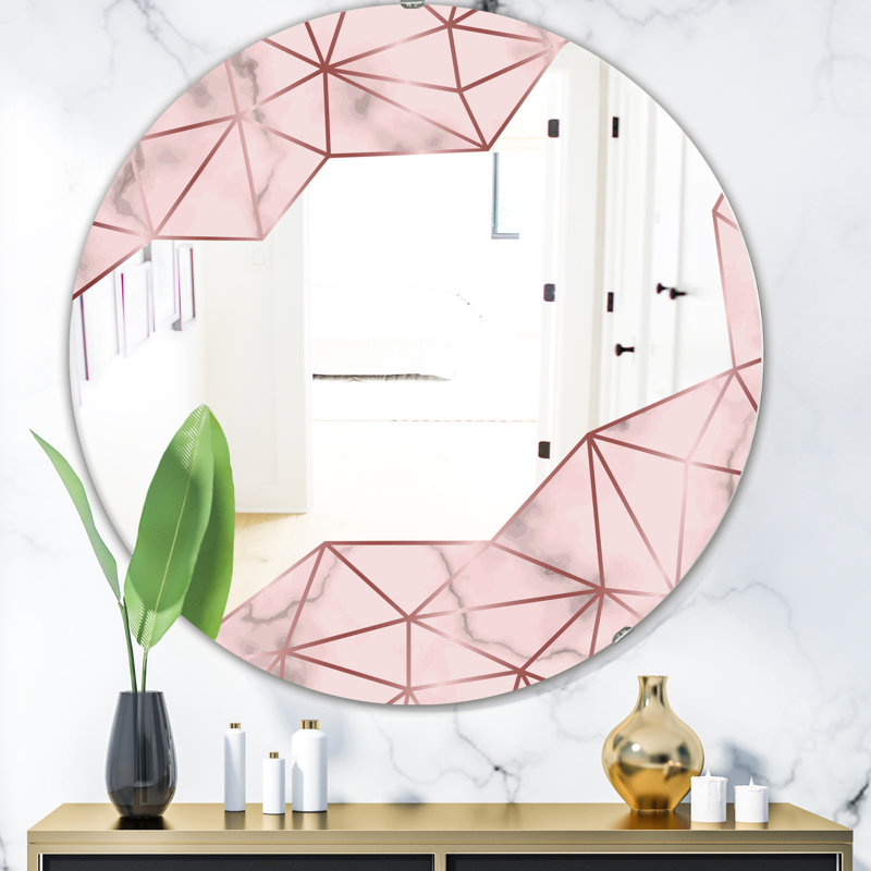 Miroir mural ovale ou rond imprimé Glam Capital Gold Elegant 12, H 23,6 po x l 23,6 po